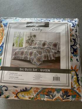 Bsld2250 Laguna Collection Daffy Queen Quilt Set 3pc Multicolor Floral Polyester Quilted