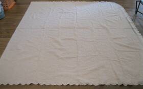 128468 Lamont Limited Vintage Beige King Coverlet 100% Combed Cotton 110 Inch X 96 Portugal