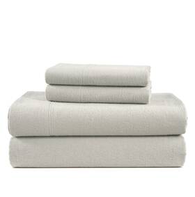 Lane Linen 810083903033 Cotton Flannel Queen Size Sheets Set - Brushed For Extra Softness