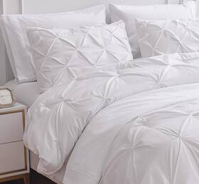 Maxfcft7-qn-whi Lane Linen White Comforter Set With Sheets 7 Piece Bed In A Bag Queen Size