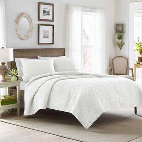 213793 Laura Ashley Bedding Sets Full/queen Cotton Floral Bohemian Glam Tufted White