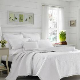 Laura Ashley 313055895805 Quilt Set 3-piece Full/queen Cotton Floral Heirloom Crochet White