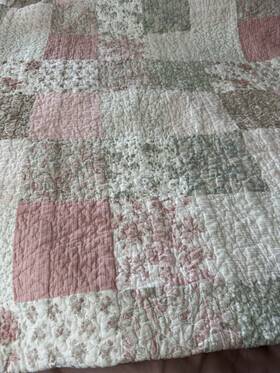 79543310 Laura Ashley Full/queen Celina Patchwork Quilt Set Pink -