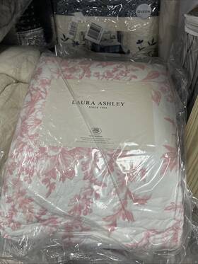 86833902 Laura Ashley 3pc Full/queen Bedford Cotton Quilt Set Pink -