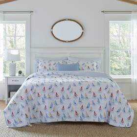 Laura Ashley 883893491724 Queen Quilt Set Cotton Reversible Bedding With Matching Shams Home Decor