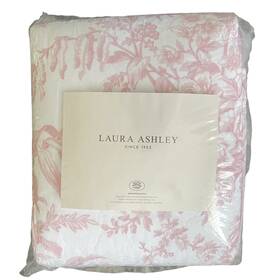 Laura Ashley 883893797970 2pc Twin Pink And White Floral 100% Cotton Quilt Bedding Sham Set New