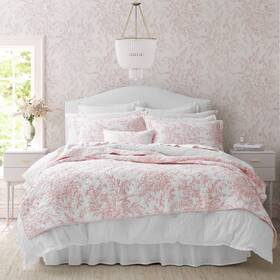 Laura Ashley 883893797994 King Quilt Set Reversible Cotton Bedding With Matching Shams Lightweight