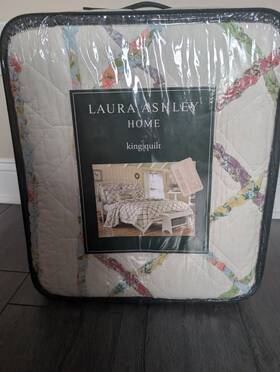 B00j2elpf4 Laura Ashley Home - King Quilt Reversible Cotton Bedding Lightweight Decor