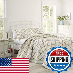 B00j2elq76 Laura Ashley - Twin Quilt Reversible Cotton Bedding Lightweight Home Decor For