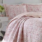 Laura Ashley King Quilt Beach House Seashells Rose Pink Peach