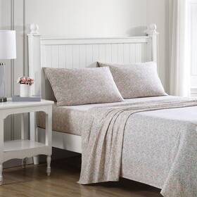 Ushsa01224404 Laura Ashley - King Bed Sheets Cotton Percale Bedding Set Lightweight And Bre
