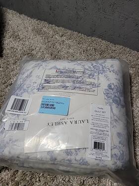 Ushsa91169166 Laura Ashley Walled Garden Skydust Blue Floral Reversible Quilt And Sham Set Twin