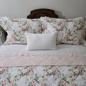 Ushsa91218527 Laura Ashley Floral Queen Quilt Cotton Reversible Bedding Set All Season