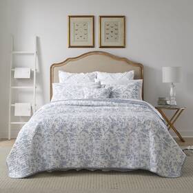 Ushsgt1233652 Laura Ashley Queen Quilt Set Cotton Reversible Bedding With Bonus Pillow Cover All