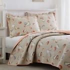Laura Ashley Weekly Getaway Quilt Beach House Seashells Tan