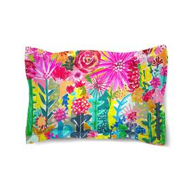 Laural Home 810054564782 Vivid Floral Cluster Standard Sham Blue