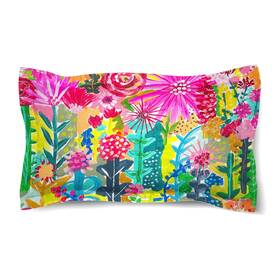 Laural Home 810054564799 Vivid Floral Cluster King Sham Blue