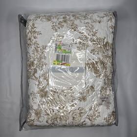 19536050 Laurel Manor Toile Twin Fine Linens Bedspread Garden Taupe Floral Coverlet