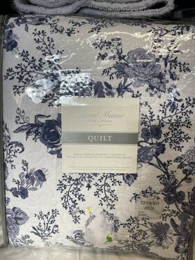 Laurel Manor 734737247451 Toile Garden Cotton Bedspread Size Full/queen New