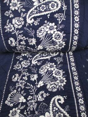 Lauren Ralph 886087038088 Heritage Ashl Indigo Cream Floral Paisley Quilt Shams Set - F/q