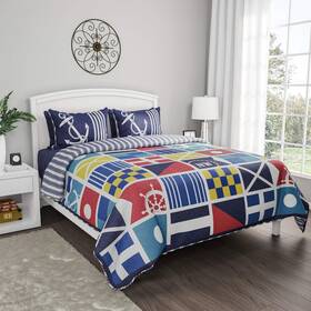 Lavish Home 192664994815 3-piece Full-queen Quilt Set - Coastal-themed Reversible Bedspread With Sham