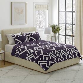 66-003-prt-gk Lavish Home Twin King Queen Quilt Bedding Set Bedspread And 2 Pillow Shams Navy/white