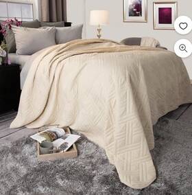 66-40-k-i Lavish Home Embossed Bed Quilt Ivory - King Size
