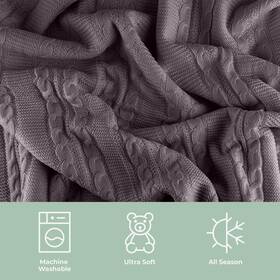 66-throw80 Lavish Home Cable Knit Throw Blanket For Couch Sofa Bed 60x80-inch Soft And Cozy