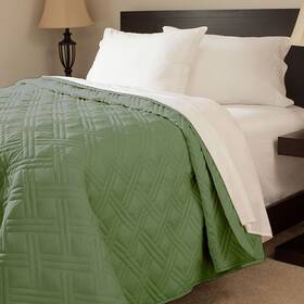 Lavish Home 886511418875 Quilt Coverlet - Basket Weave Quilted Pattern Lightweight Bedding For King Be