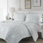 Lba2966-turquoise-king Silver Line Quilt Set