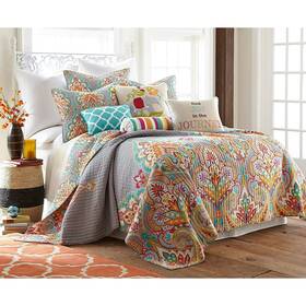 Levtex 190945049247 Home Marielle Quilt Set One Standard Pillow Sham - Damask Medallion