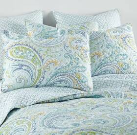 1008615346 Levtex Home L16990ks Cortona 3pcs Mult-color Paisley Cotton King/cal King Quilt Set