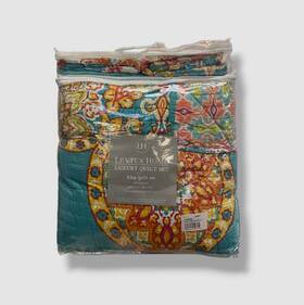 Levtex Home 190945049315 Blue Floral Mariska 3-pc. Quilt Set Ftkingft Size