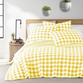 Levtex Home 190945086266 Elijah Yellow Twin Quilt Set Plaid 100% Cotton