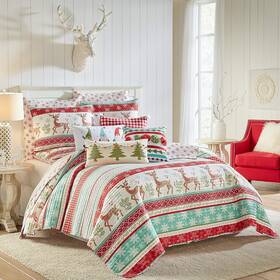 Levtex Home 190945120038 Merry Bright Collecion Let It Snow Quilt Set -twin/twin Xl