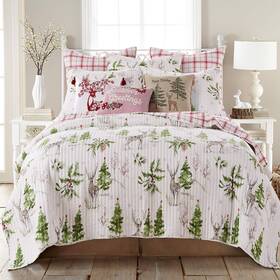 Levtex Home 190945121783 Sleigh Bells Quilt - King/cal King Holiday 106x92 Christmas Tree An