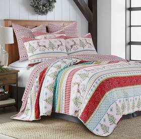 Levtex Home 190945122223 Merry And Bright Collecion Comet Cupid Quilt - Full/queen