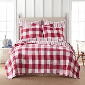 Levtex Home 190945124579 Camden Red Quilt 3 Piece Set King New