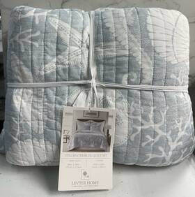 Levtex Home 190945133182 Still Water Blue Quilt And Pillow Sham Set - Twin Size