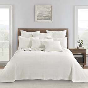 H2686 Levtex Home 190945137418 Mills Waffle Bedspread Set With Shams Cream Queen