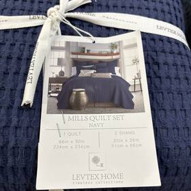 Levtex Home 190945147639 Mills Waffle Quilt And Pillow Sham Set