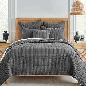 Levtex Home 190945147707 - Mills Waffle King/cal King Quilt Set Charcoal Cotton