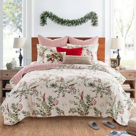 Levtex Home 190945161659 Winterberry Forest Christmas Quilt Set - Full/queen Holiday 88x92 And