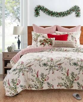 Levtex Home 190945161666 Holiday Collection Winterberry Forest 3 Pc. King Cotton Quilt Set