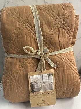 Levtex Home 190945165411 Washed Linen Quilt - Sand Stone King Size