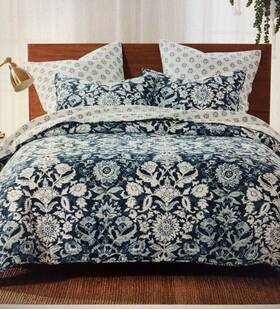Levtex Home 190945170736 Laure Indigo Floral King Quilt Set Nwt