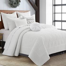 Levtex Home 190945171962 New O Christmas Tree Quilt Set King/cal King Holiday White