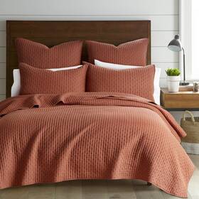 Levtex Home 190945175663 Cross Stitch Adobe Quilt Set - 100% Cotton King/cal King 106x92 Inch
