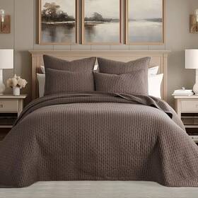 H2656 Levtex Home 190945182043 Brown Cross Stitch Bedspread Set King