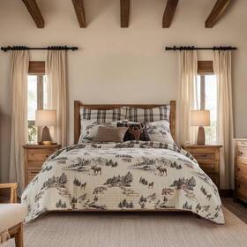 Levtex Home 190945184818 Lodge Toile Quilt Set - Full/queen And Two Standard Shams Mountain